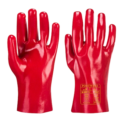 Immagine di Guanti in PVC colore rosso taglia XL