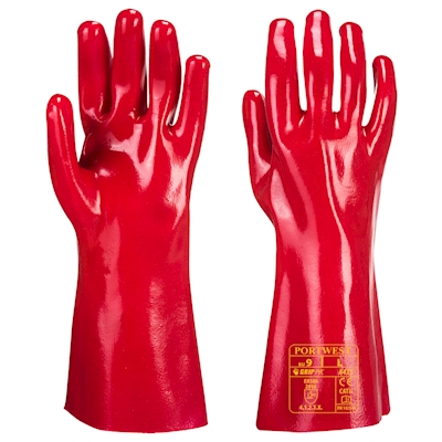 Immagine di Guanti in PVC colore rosso taglia XL