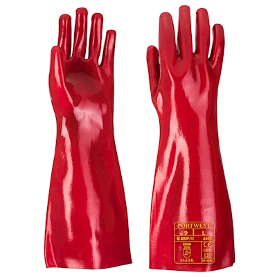 Immagine di Guanti in PVC colore rosso taglia XL