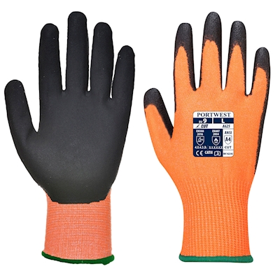 Immagine di Guanto anti taglio Vis-Tex PU PORTWEST colore Orange/Black taglia M