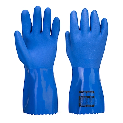 Immagine di Guanto di protezione in PVC ultra-marine PORTWEST colore blu taglia L